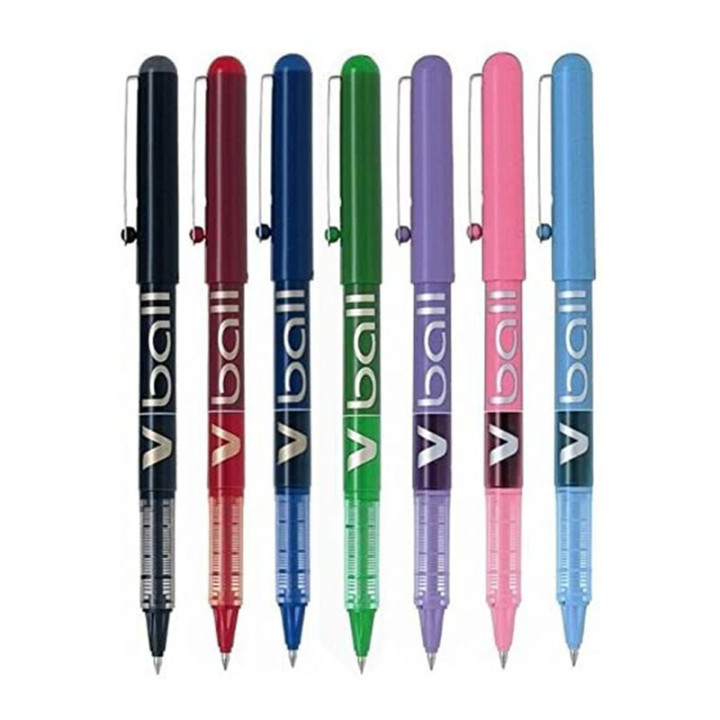Lot de 7 Stylos roller V-Ball 05 pointe fine Assortiment Pilot