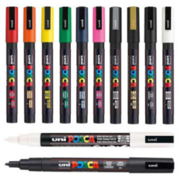 Lot de 12 marqueurs Posca PC-3M  | pointe fine conique