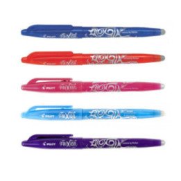 Lot de 5 stylos FriXion Ball pointe moyenne 0.7mm bleu orange rose turquoise violet Pilot