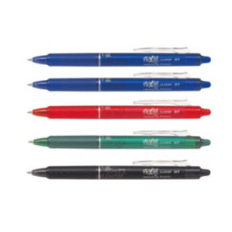 Lot de 5 stylos FriXion Ball Clicker pointe moyenne 0.7mm bleu rouge noir vert Pilot