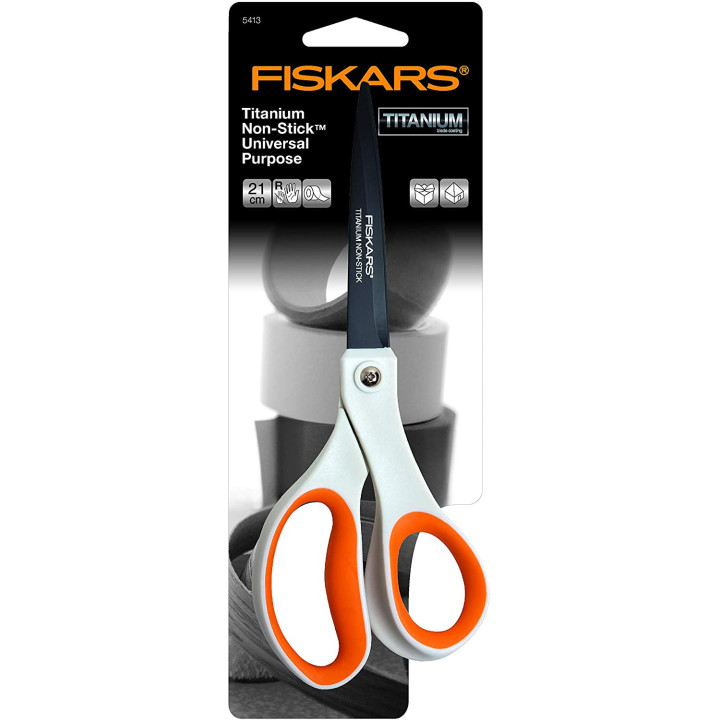 Ciseaux titanium Fiskars multi-usages 21 cm droitier gaucher