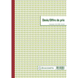 Carnet - Devis et offre de prix - A4 - Autocopiant - Tripli - Exacompta - 13146E