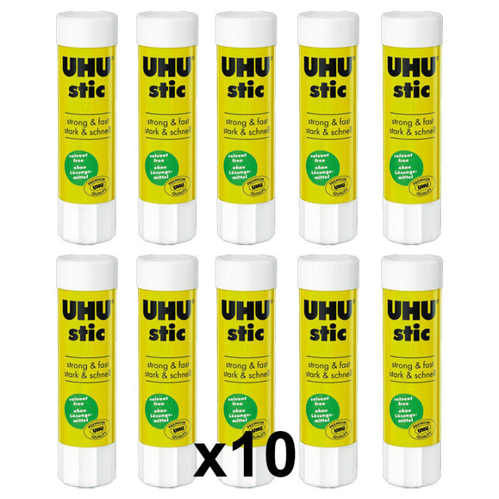 Lot de 10 bâtons de colle blanche UHU 8,2g