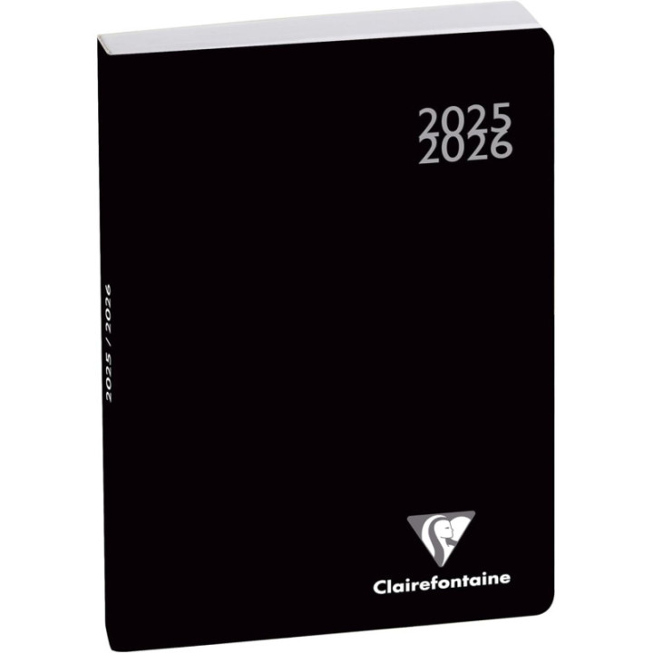 Agenda - 2025/2026 - Scolaire - Noir - 1jour par page - Septembre à septembre