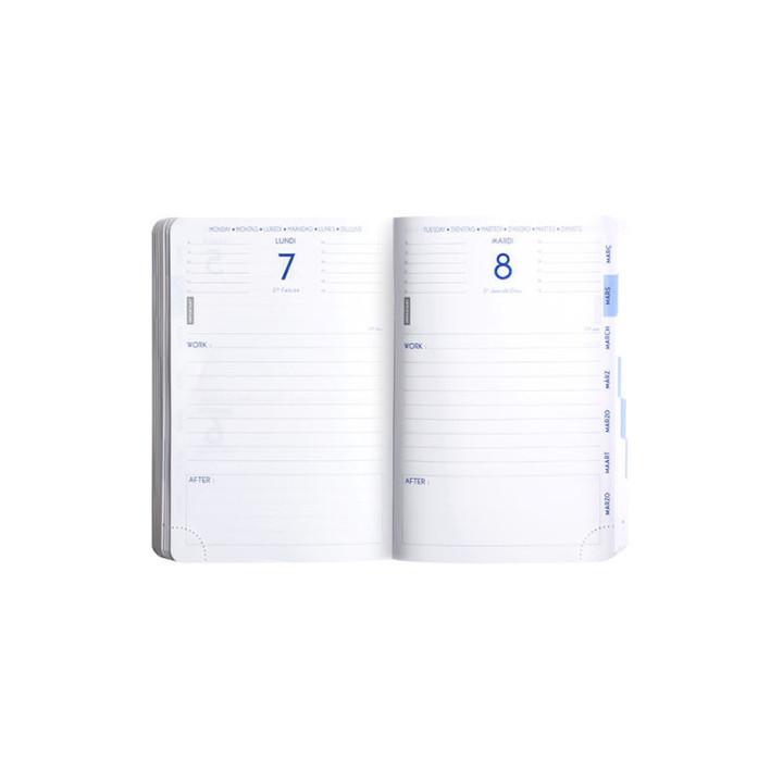 Agenda - 2025/2026 - Scolaire - Noir - 1jour par page - Septembre à septembre