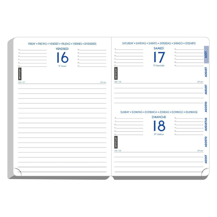 Agenda - 2025/2026 - Scolaire - Noir - 1page par jour - Septembre à septembre - Forum Metric