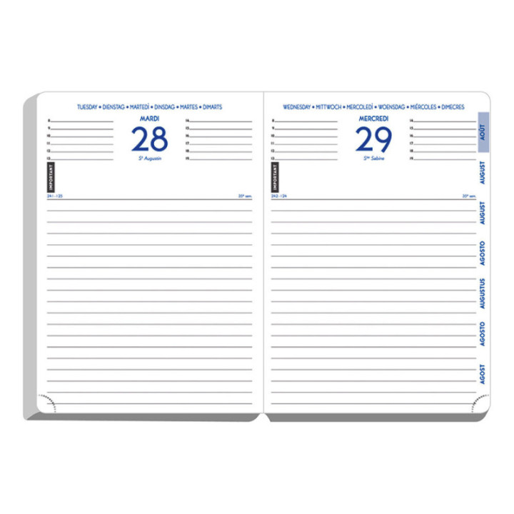 Agenda - 2025/2026 - Scolaire - Noir - 1page par jour - Septembre à septembre - Forum Metric