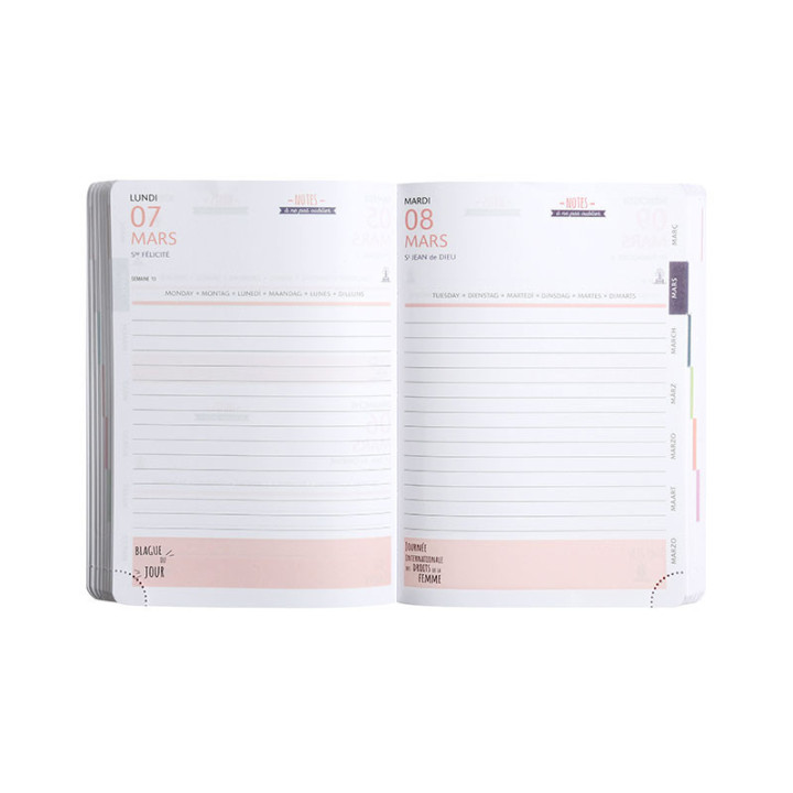 Agenda - 2025/2026 - Scolaire - Rose brillant - 1jour par page - Septembre à Septembre - Exacompta