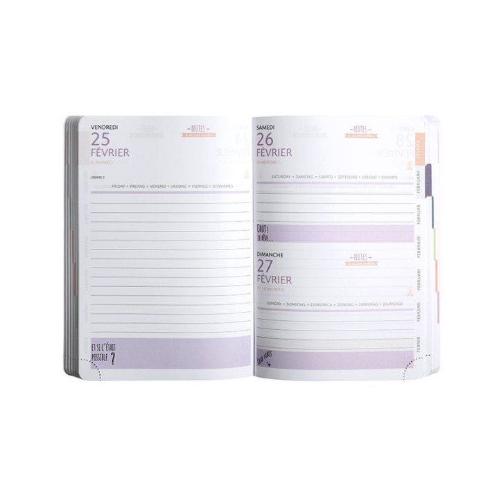 Agenda - 2025/2026 - Scolaire - Rose brillant - 1jour par page - Septembre à Septembre - Exacompta