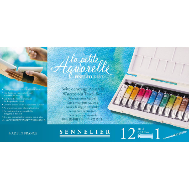 Boîte de voyage La Petite Aquarelle Sennelier 12 tubes de 10ml