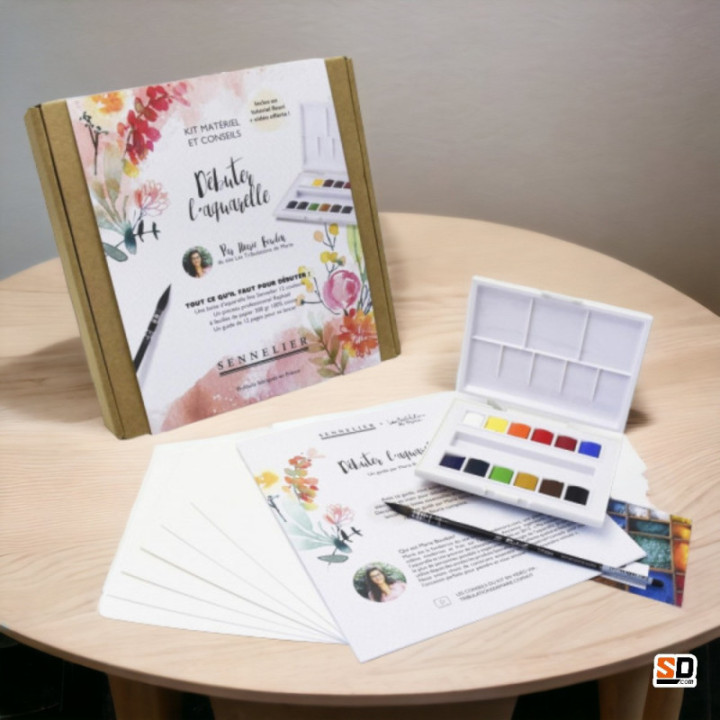 Kit initiation aquarelle Sennelier Débuter l'aquarelle Kit Fleurs par Marie Boudon
