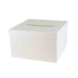 Urne - Blanche - Carré - A décorer - Carton - 24,5x24,5x15cm