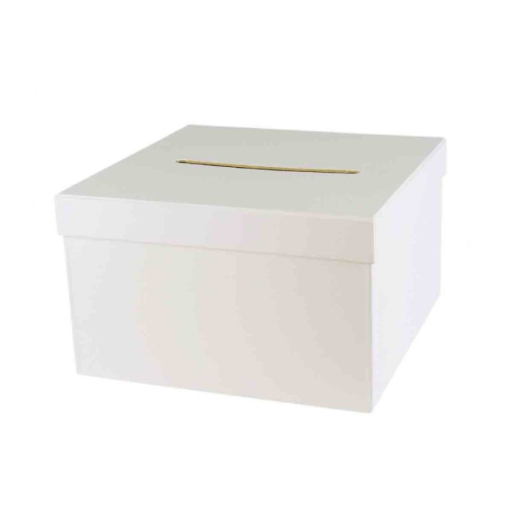 Urne - Blanche - Carré - A décorer - Carton - 24,5x24,5x15cm