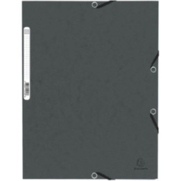 Paquet de 10 chemises à élastiques Exacompta 24 x 32 cm carte rigide noir