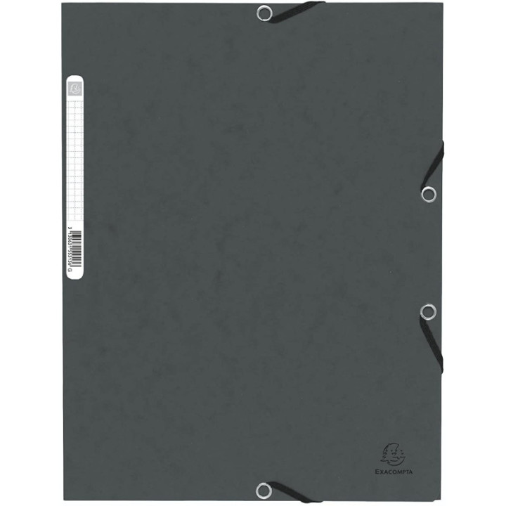 Paquet de 10 chemises à élastiques Exacompta 24 x 32 cm carte rigide noir