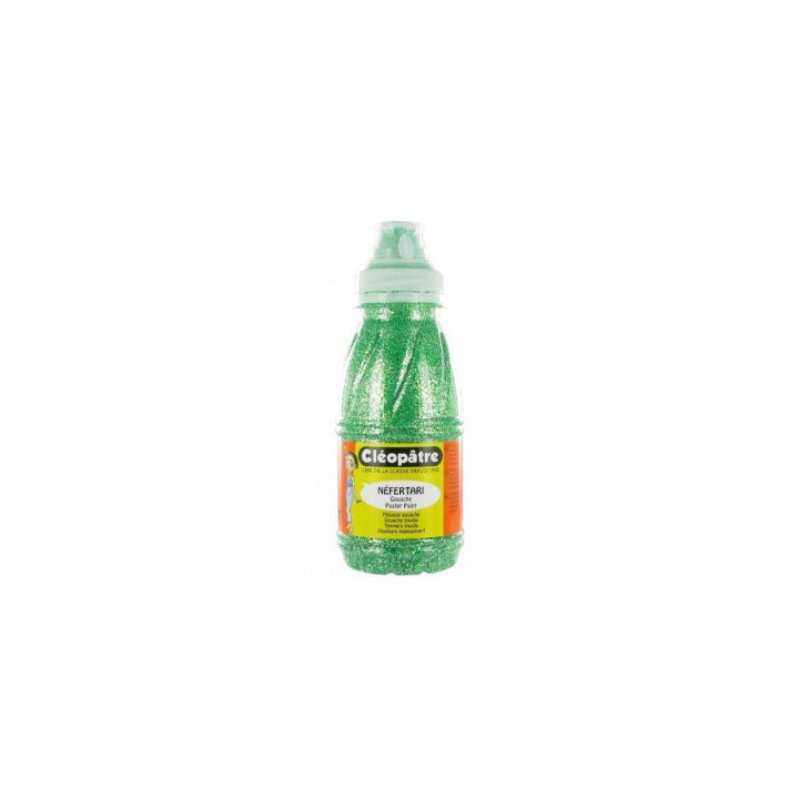 Flacon de peinture à l'eau pailletée Cléopâtre 250ml vert printemps