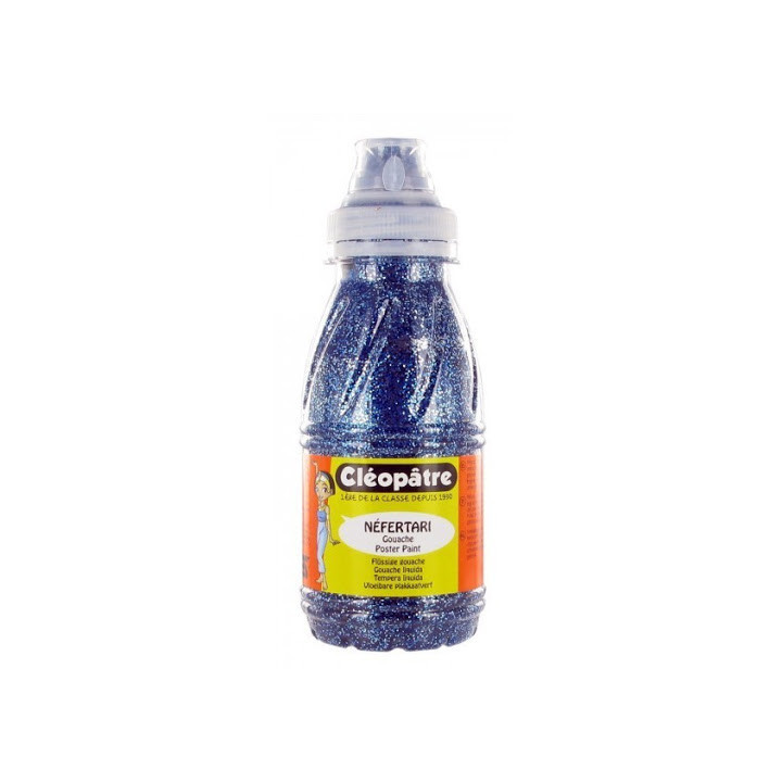 Flacon de peinture à l'eau pailletée Cléopâtre 250ml bleu outremer