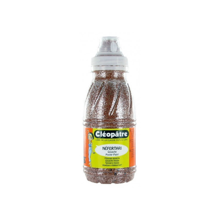 Flacon de peinture à l'eau pailletée Cléopâtre 250ml terre de sienne