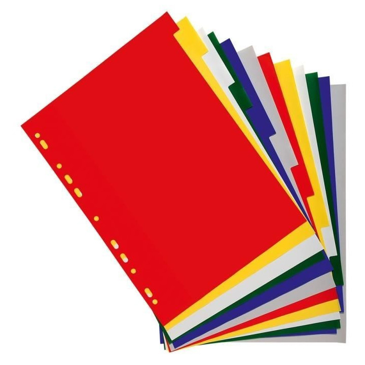Intercalaires - Pour classeur - 12 positions - A4 - Plastique souple - Exacompta