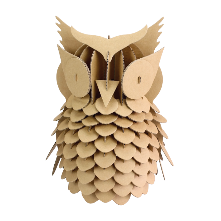 Maquette - Hibou - Carton - A assembler et à décorer - 25 x 20 cm