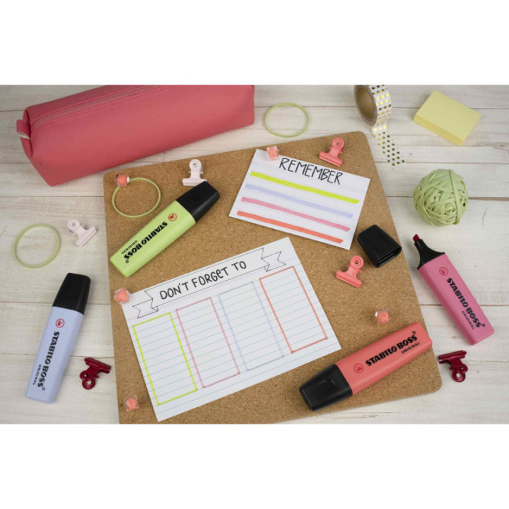 Pochette de 4 surligneurs STABILO BOSS ORIGINAL Pastel - assortiment pastel