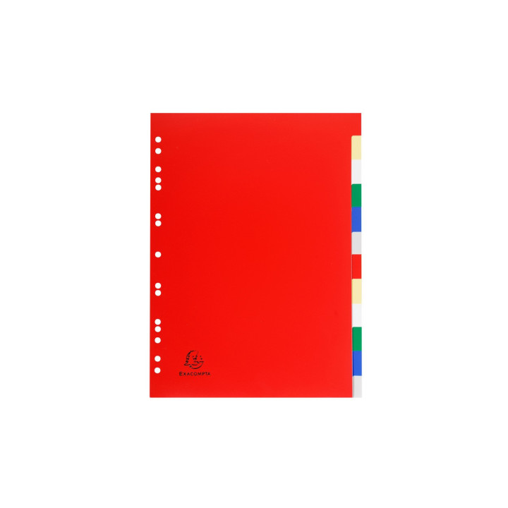 Intercalaires - Pour classeur - 12 positions - A4 - Plastique souple - Exacompta