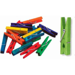 Sachet de 50 pinces à linge en bois coloré pour scrapbooking