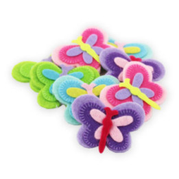 Papillons adhésifs en feutrine couleurs pastel