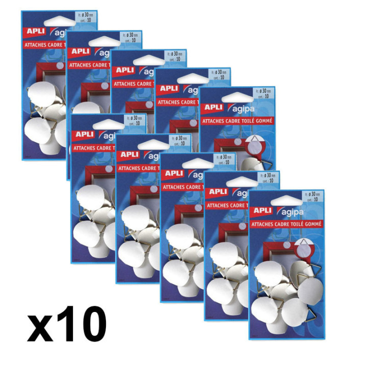 Lot de 10 sachets d'attaches Cadre Toile Gomme - Apli