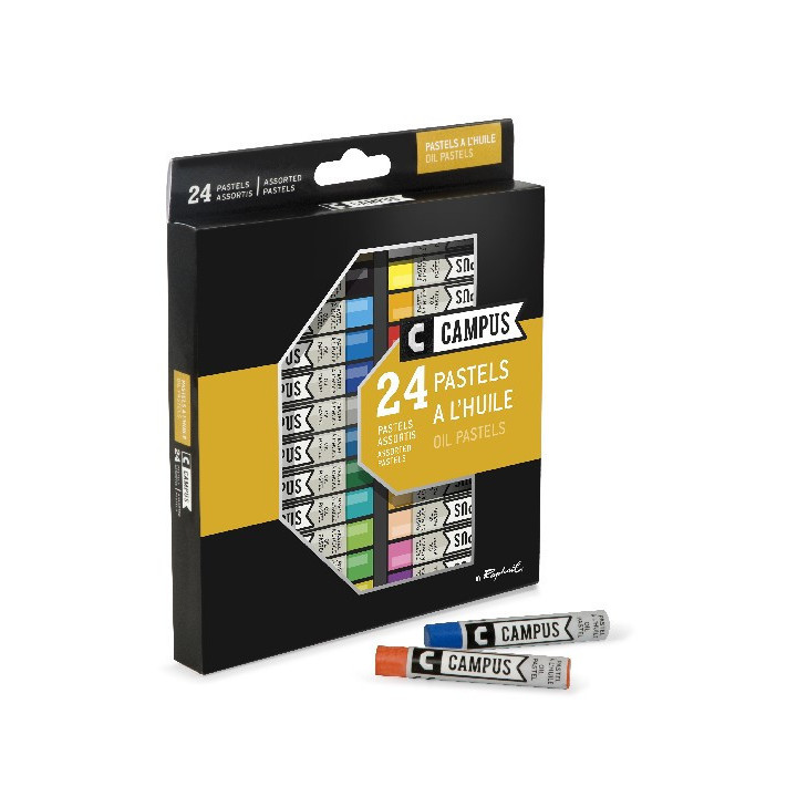 Pastels à l'huile - 24 couleurs assorties - Beaux-arts - Dessin - Campus