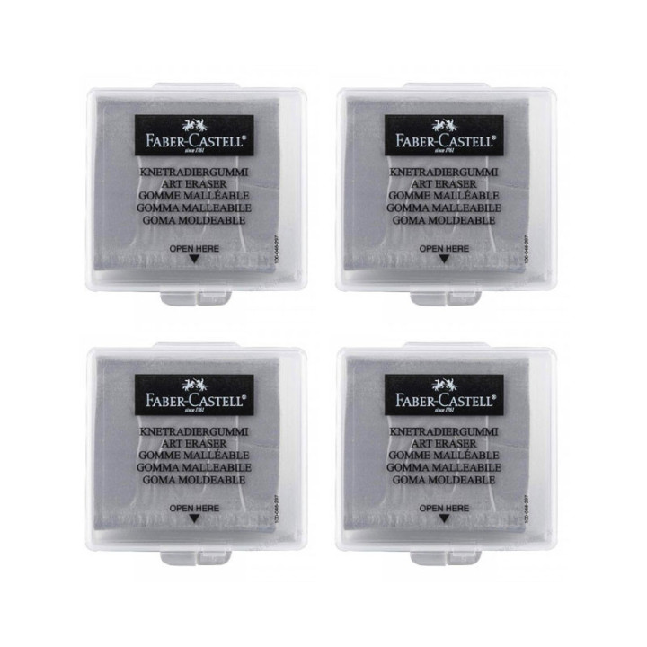 Lot de 4 gommes mie de pain - gris - Faber-Castell