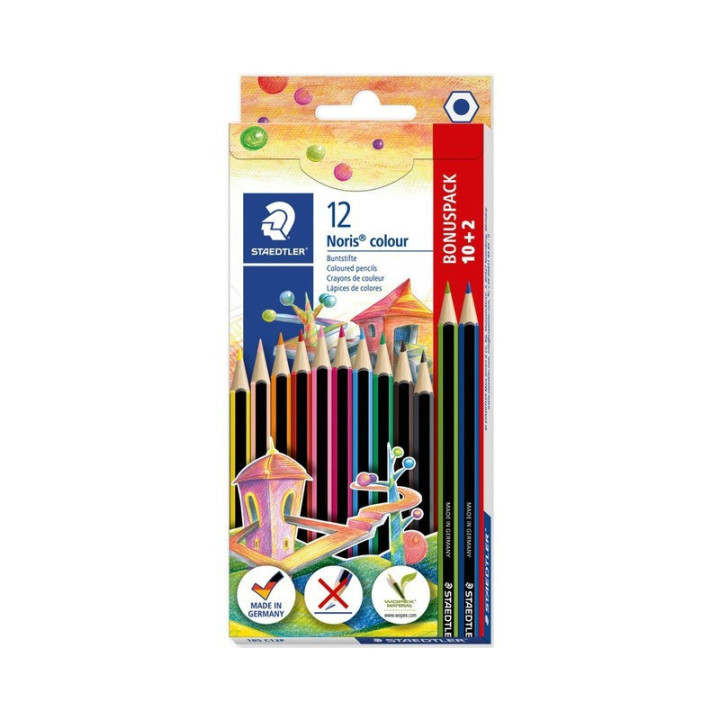 Pack de fournitures scolaires - Crayons, colle, ciseaux, feutres, règle - 44 pièces - Rentrée des classes