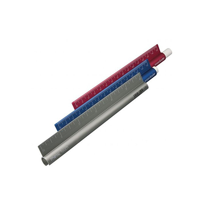 Règle en métal 15 cm avec gomme blanche intégrée Milan