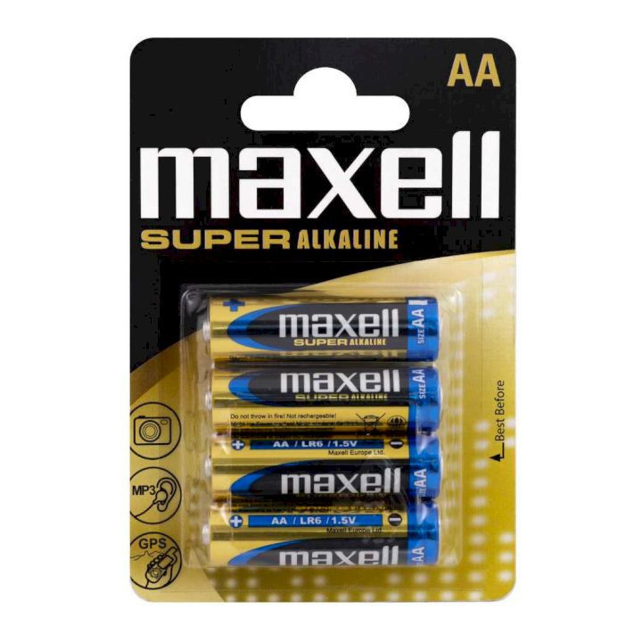 4 piles AA LR6 Maxell Super Alkaline
