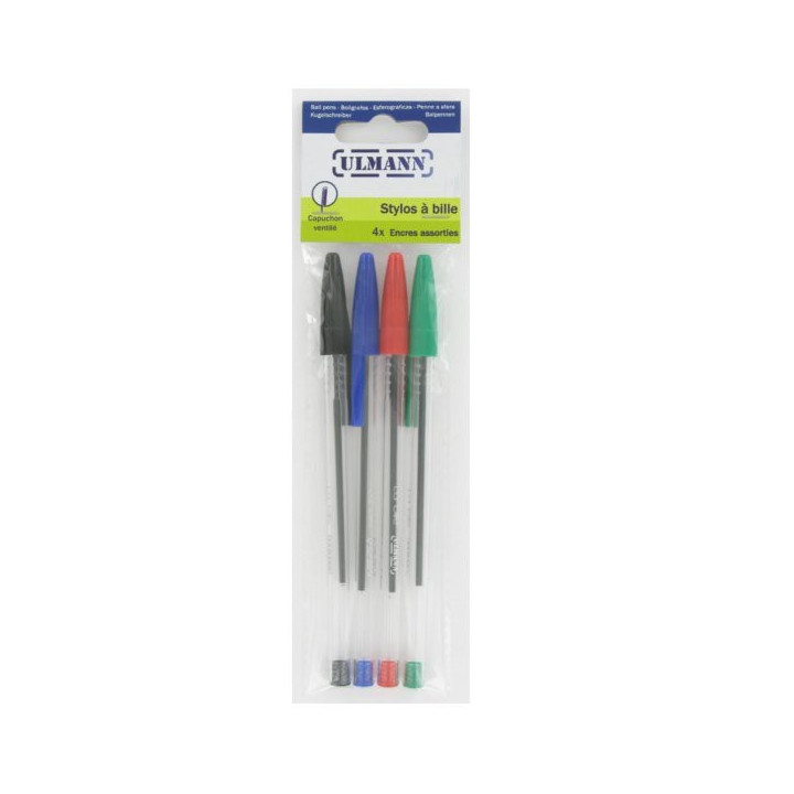 4 stylos pointe moyenne - Ulmann