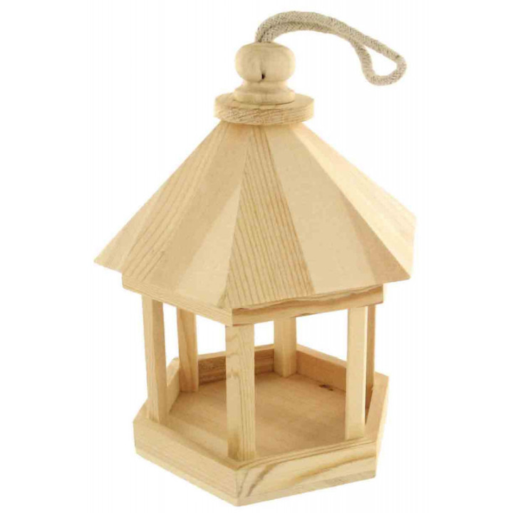 Mangeoire pour oiseaux - Bois - A décorer - 21 x 15 x 15 cm