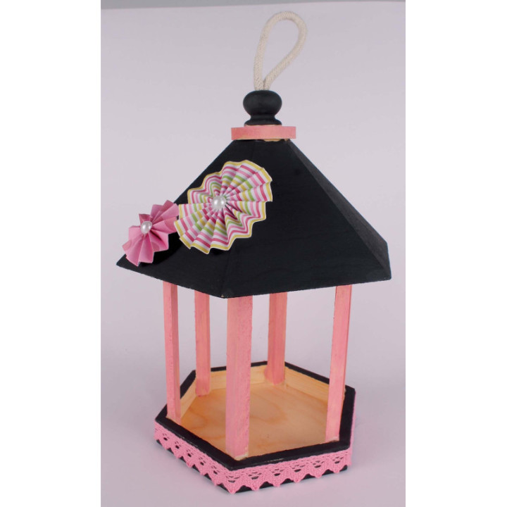 Mangeoire pour oiseaux - Bois - A décorer - 21 x 15 x 15 cm