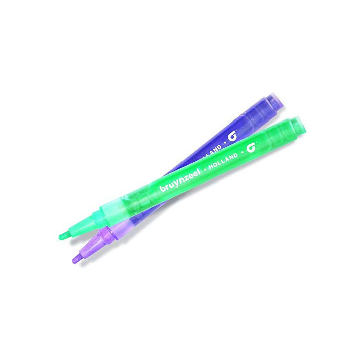 Feutres de coloriage - Avec paillettes - 6 couleurs - Pour enfant - Bruynzeel