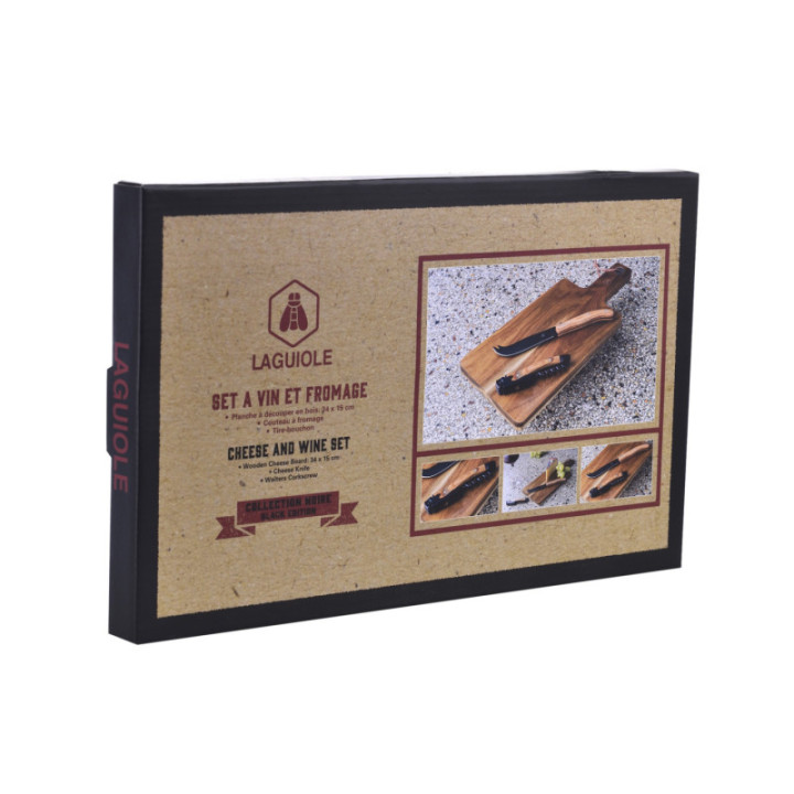 Service vin et fromage Laguiole en bois