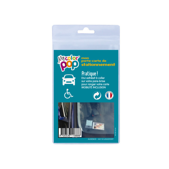 Porte carte de stationnement adhésif pour personnes handicapées