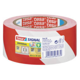 Rouleau rubalise adhésif marquage de zones Tesa rayures rouge blanc