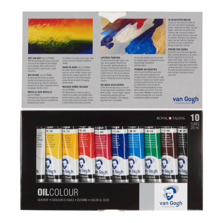 Peinture à l'huile - Coffret de 10 tubes de 20ml - Qualité supérieure - Van Gogh