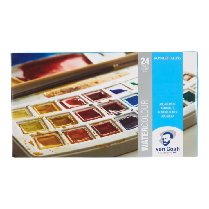 Peinture aquarelle - Boîte de 24 godets - Van Gogh - Assortiment couleurs