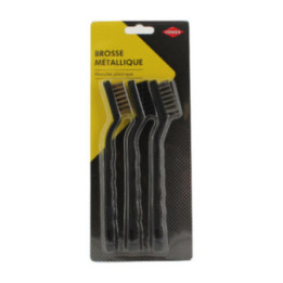 Lot de 3 brosses métalliques manche en plastique Cogex