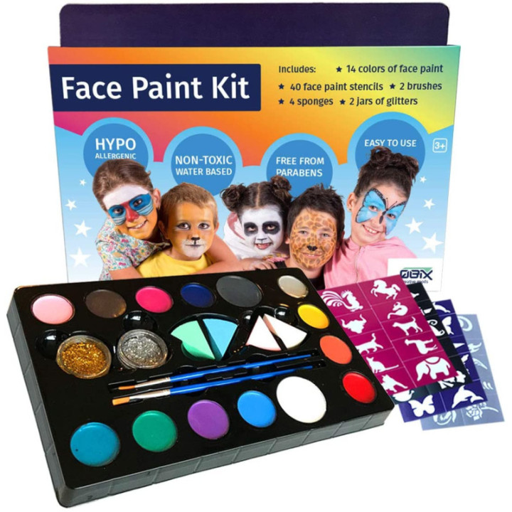 Kit de peinture pour le visage maquillage enfant Qbix