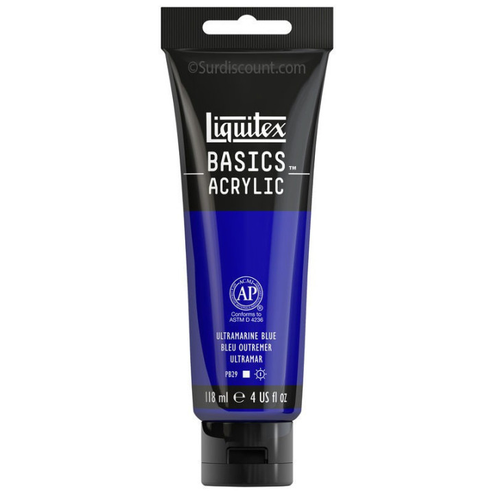Peinture acrylique - Outremer foncé - 380 - Liquitex Basics acrylic - Tube 118ml