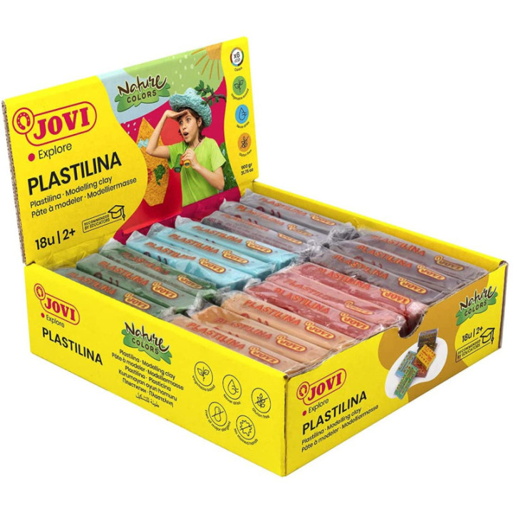 Pâte à modeler Jovi pack de 18 unités de 50 grammes couleur nature