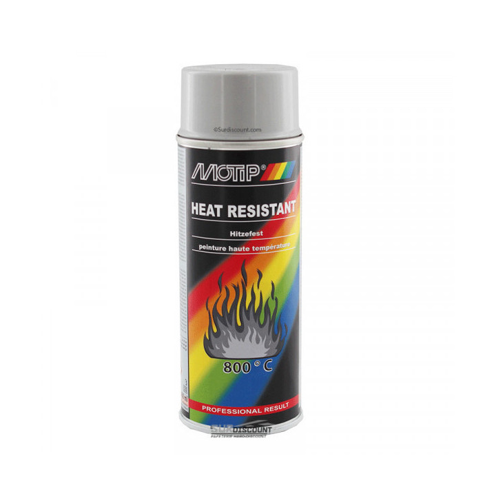 Bombe de peinture haute température  - argent - Motip