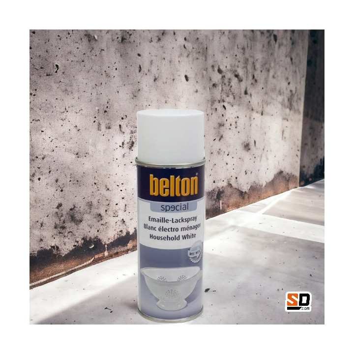 Bombe de peinture Belton émail blanc pour objets électroménager 400ml