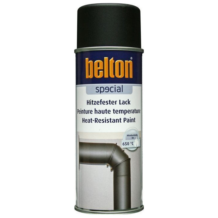 Bombe de peinture Belton haute température noir fonte 400ml